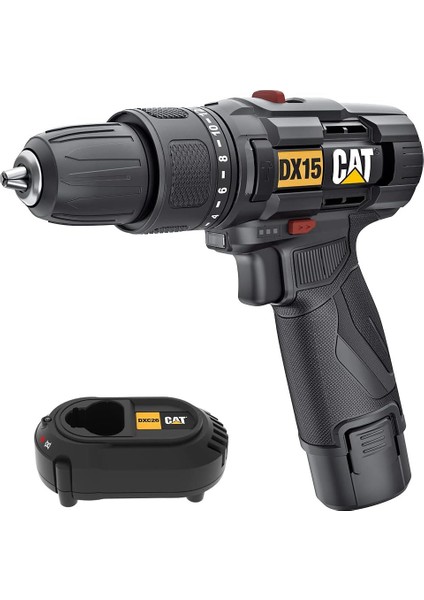 DX15 12VOLT/2.0AH Li-Ion Profesyonel Şarjlı Darbeli Matkap, Siyah/sarı