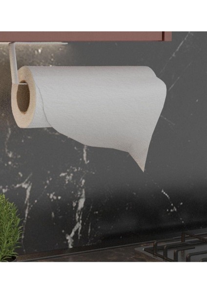 Metal Beyaz Yapışkanlı Kağıt Havluluk Yapışkanlı Havlu Askılığı, Banyo Askısı Yapışkanlı Havluluk ve Peçetelik 3m Yapışkanlı Tasarım
