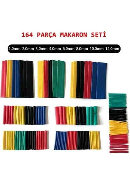 164 Parça Isıyla Daralan Makaron Kablo Koruyucu, Isıya Dayanıklı Kablo Koruyucu Seti modelleri