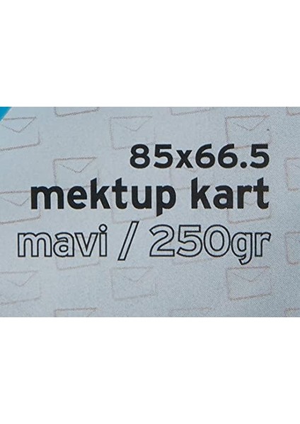 Mektup Kartı, 665 x 85 Mm, 250 Gr, 25'li, Mavi modelleri