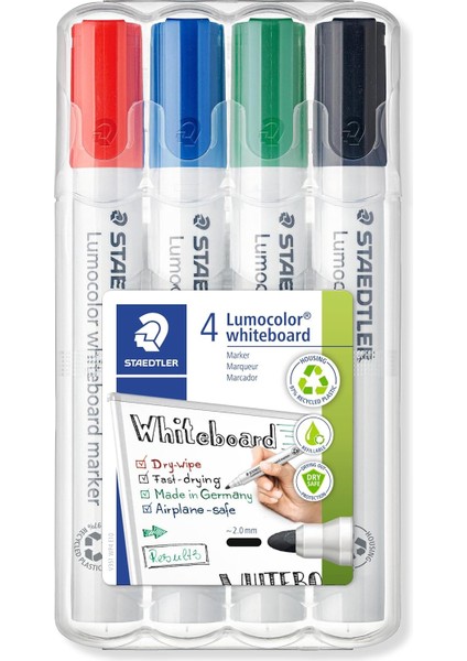 351 Wp4 Lumocolor Whiteboard Markör 4'lü Set Yuvarlak Uçlu