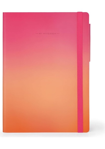 - Beyaz Sayfalı Not Defteri, My Notebook Large Fildişi Renkli Kağıttan, 90 G/m², 192 Sayfa, Yumuşak Kapak, Lastik Bantlı Kilit, Boyut 17 x 24 Cm, Golden Hour