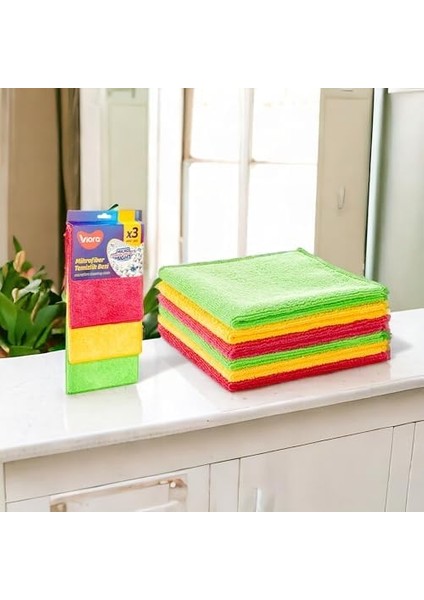 Micromight Force Mikrofiber Temizlik Bezi 32 x 32 cm 3'lü - Etkili ve Çok Yönlü Temizlik Için Ideal! Vrp 321