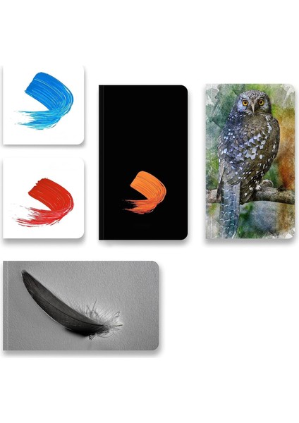 Note 5 Li Özel Set, Çizgisiz Not Defteri, Karton Kapak, (2 Adet 11X11 cm Kare + 2 Adet 12X21 cm Dikey + 1 Adet 21X12 cm Yatay, Toplam 5X128 Sayfa)