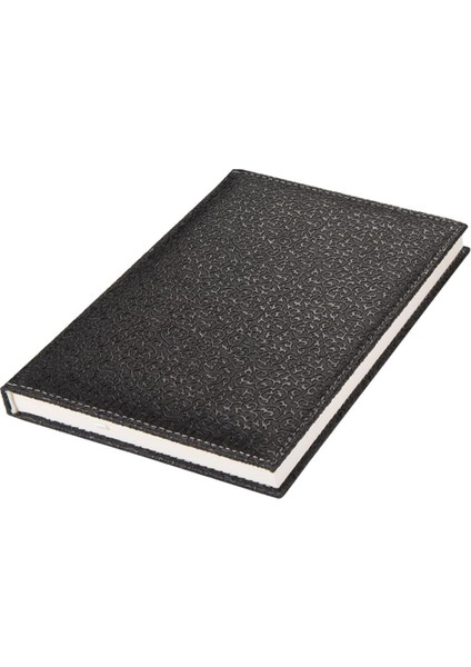 4912 Defter 17X24 Cm. Kareli̇ 160 Yapraklı Suni Deri Hilton Desen Kapaklı Siyah, Siyah