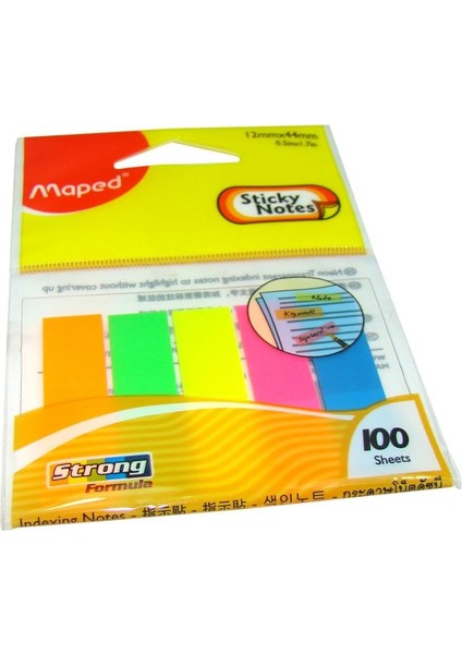 Sticky Notes 12 x 44 mm Ayıraç - 100 Etiket