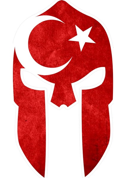Aksesuar Ay Yıldız Türk Bayrağı Miğfer Sticker 15 x 8,5 cm
