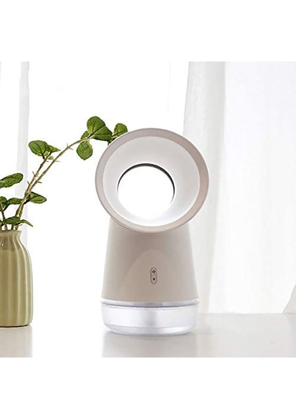 Protable Masaüstü Yapraksız Soğutma Fanı 3'ü 1 Arada Mini Soğutma Bladeless Mist Nemlendirici, LED Işıklı (Yurt Dışından)