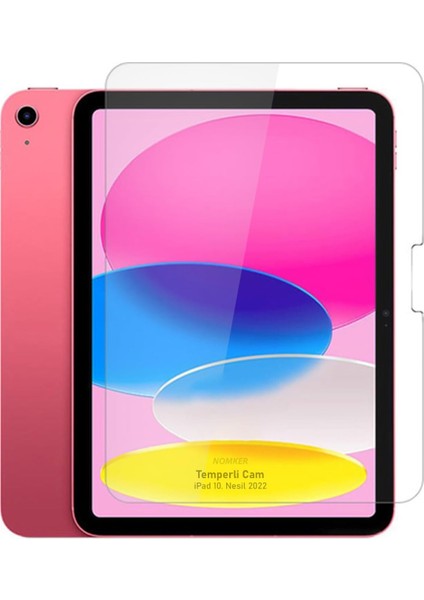 Apple iPad 10. Nesil 10.9 Inç 2022 Uyumlu Temperli Ekran Koruyucu Kırılmaz Cam
