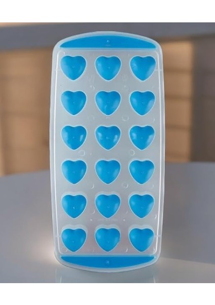 Slikon Tabanlı Kalpli 18 Hazneli Buz Kalıbı (Mavi) fiyatları