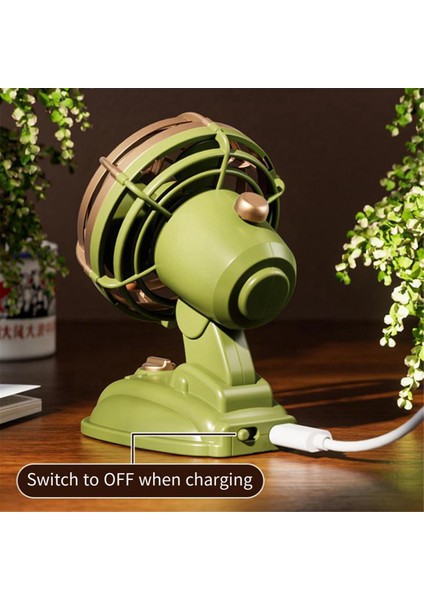 Retro Mini Masaüstü Fan 400 Mah USB Şarj Edilebilir Masa Açık Taşınabilir Fan, Pembe (Yurt Dışından) fiyatları