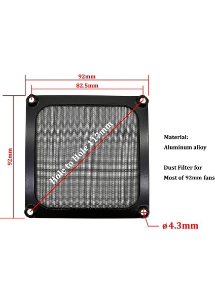 5 Adet Bilgisayar Fanı Filtre Izgaraları Alüminyum Toz Geçirmez Kapak Toz Pc Soğutma Şasi Fanları 90MM (Yurt Dışından) modelleri