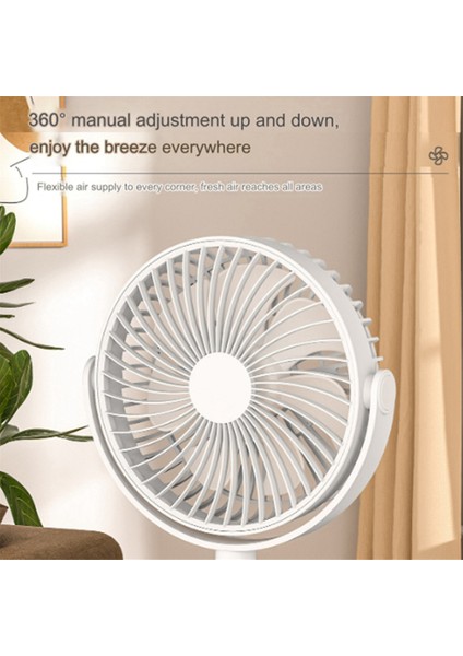 Mini Taşınabilir Fan, Seyahat Iç Mekan Dış Mekan Için Güçlü Masaüstü USB Şarj Edilebilir Fan (Yurt Dışından)