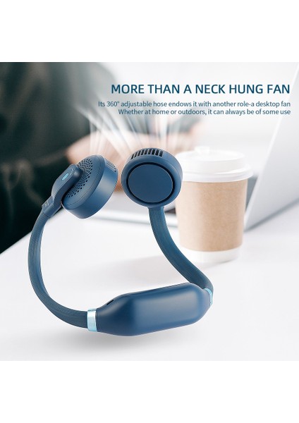4000MAH Mini Bladeless Fan Yaz Hava Soğutucu Asılı Boyun USB Sessiz Elektrikli Tembel Açık Spor Ev Ofis Için (Yurt Dışından)