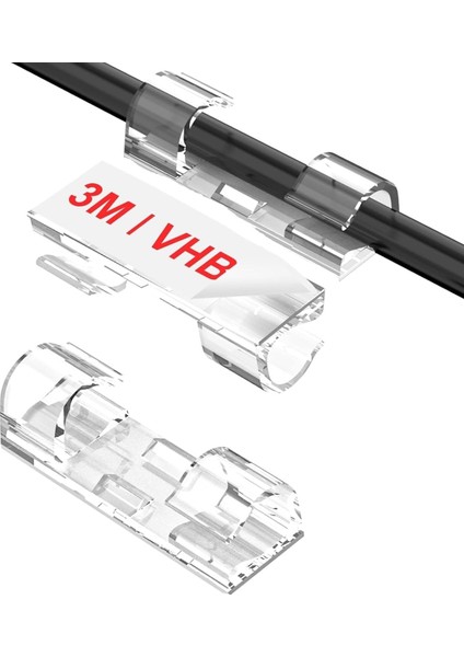 Kablo Sabitleyici Klips, Kablo Düzenleyici Kroşe, Yapışkanlı Kablo Tutucu Klips, Kablo Dağınıklık Önleyici Organizer 20 Adet,