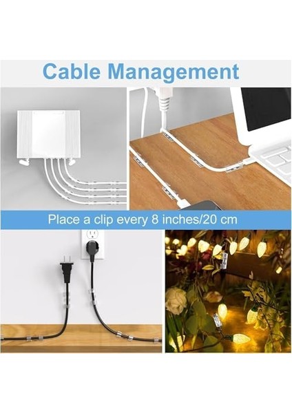 Kablo Sabitleyici Klips, Kablo Düzenleyici Kroşe, Yapışkanlı Kablo Tutucu Klips, Kablo Dağınıklık Önleyici Organizer 20 Adet, fiyatları