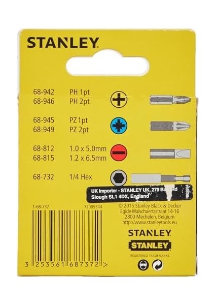 1/68/737 Bits Uç Takımı, Sarı/siyah, 1 Adet modelleri