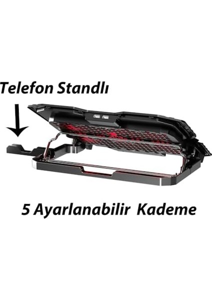 Sx-25 Faster 9-15,6" 5 Fanlı Notebook Soğutucu Stand Telefon Standlı Siyah modelleri