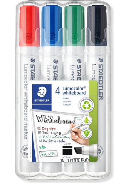 351 B Wp4 Lumocolor Whiteboard Markör Kesik Uçlu 25 mm 4'lü Set