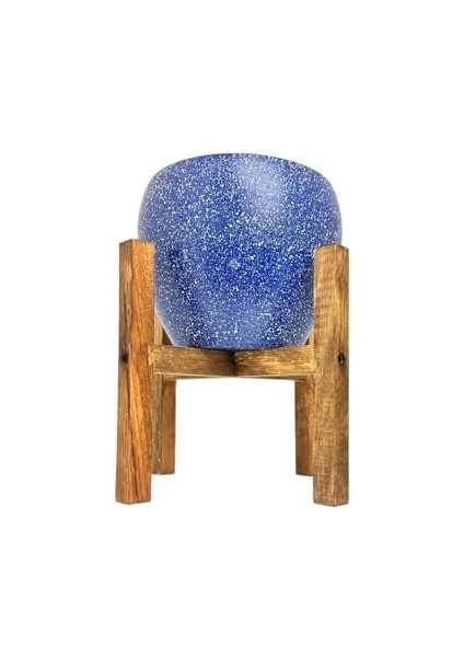 Tasarımı Ev Dekorasyon Lacivert Granit Toprak Saksı Saksılık Salon Çiçeklik 4 Ayaklı - 15 cm fiyatları