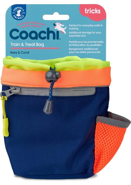 Of Animals Coachi Profesyonel Köpek Eğitim ve Ödül Çantası, Lacivert Mercan Sarı