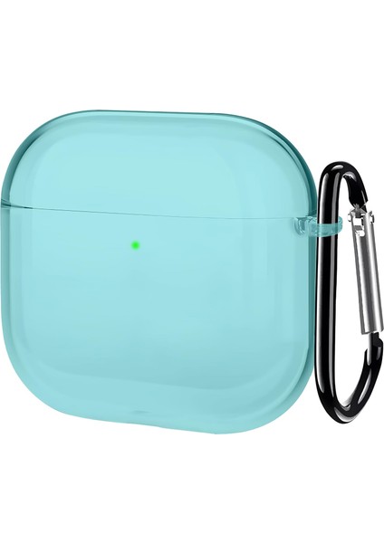 Airpods 3. Nesil Için Renkli Şeffaf Tasarımlı Darbelere ve Çizilmeye Karşı Kapsamlı Koruma Sağlayan Parmak Izi Tutmayan Tpu Kılıf (Şeffaf Mavi)