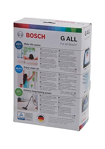 Hausgeräte Bosch Powerprotect Tip G All BBZ41FGALL, 4 x Elektrikli Süpürge Torbası,%99,9 Ince Toz Filtreleme,%50 Daha Uzun Kullanım Ömrü, Bsg8, Bsn1 Hariç Tüm Güncel Seriler Için Uygundur modelleri