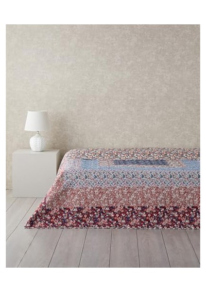Home Fanciful Patchwork Çift Kişilik Çok Amaçlı Örtü Bordo modelleri
