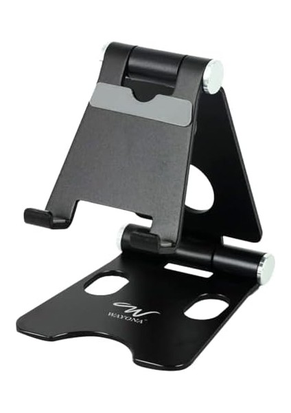 Masaüstü Alüminyum Mobil Stant, Ayarlanabilir Çok Açılı, Katlanabilir/tutucu Dock Standı, Akıllı Telefonlar, Tabletler ve Ipad Için, Mobil Stant, Siyah