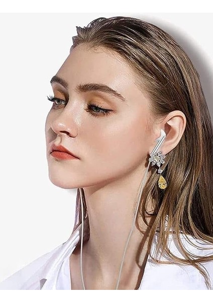 K103 3.5mm Jack Girişli Metal Yüksek Ses Sporcu Kulak Içi Extra Bass Beyaz Kulaklık Stereo Beyaz modelleri