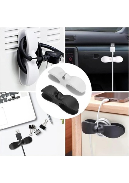 Yapışkanlı Airfryer Kablo Düzenleyici Çok Amaçlı Kablo Tutucu Kablo Toparlayıcı Siyah (2 Adet)