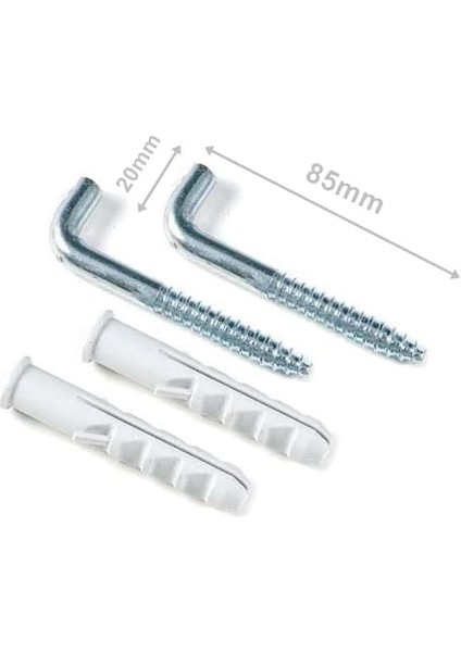 Şofben-Termosifon Montaj Askı Kancası-Vidası 2li Set