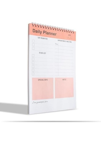 Planlayıcı Defter, Yapılacaklar Listesi Not Defteri, Spiral Defter, Kontrol Listesi, Iş Için Defterler, Kişisel Düzenleyici Not Defteri, Günlük Görev Defteri (Ingilizce) (Turuncu)