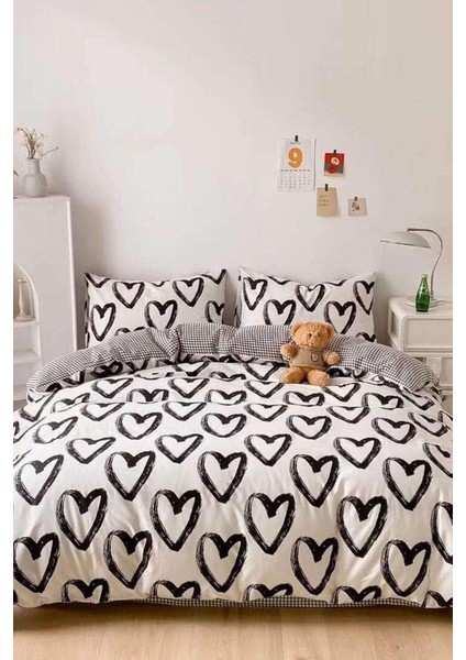 Ekose Kalpler Çift Kişilik Nevresim Takımı Pamuklu