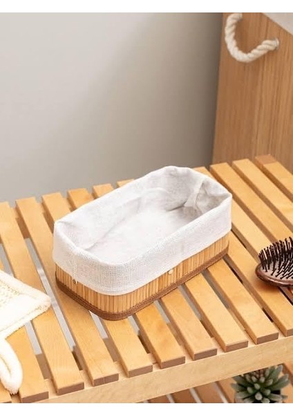 Home Bambu Dikdörtgen Katlanabilir Sepet Naturel S 25X15X8 cm
