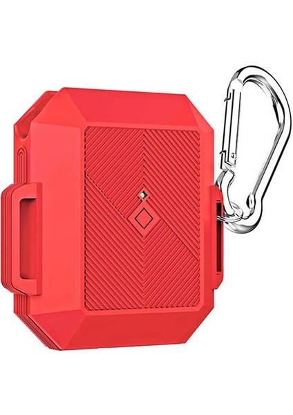 11297 Apple Airpods ile Uyumlu Kılıf Airbag 09 Silikon, Kırmızı