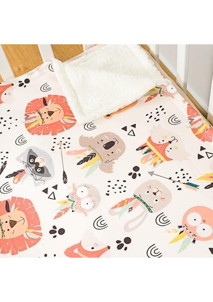 Home Yumuşak Bebek Battaniyesi Renkli Orman Dostları Kuzu Tüyü Battaniye 80 x 100 cm fiyatları