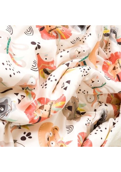 Home Yumuşak Bebek Battaniyesi Renkli Orman Dostları Kuzu Tüyü Battaniye 80 x 100 cm modelleri