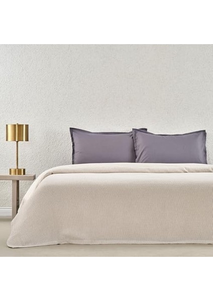 Plain Düz Viscoz - Pamuk Karışımı Pike Takımı, Gri, Çift Kişilik fiyatları