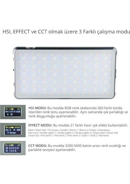 PRO-S21 Rgb LED Video Efekt Işığı fiyatları