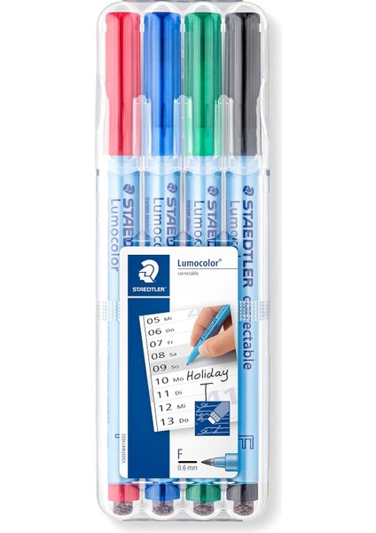 Staedtler 305F WP41 Silinebilir Nonpermanent Markör F 4'lü Set