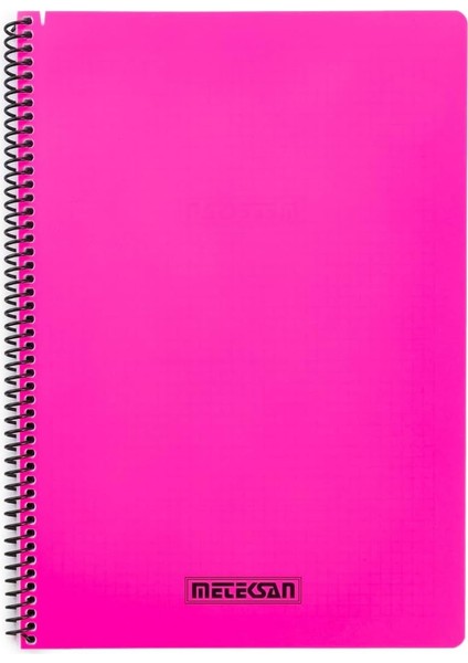 Karina Neon Serisi, A4 100 Yaprak Kareli Pp Kapaklı Spiralli Defter, Pembe