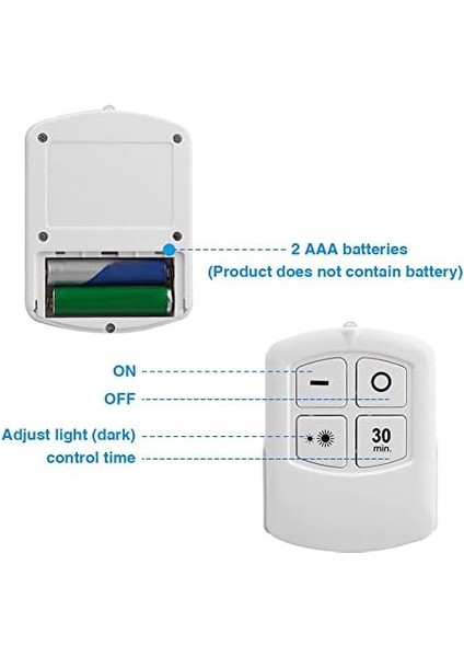 3'lü Dolap Altında Işık Kısılabilir Cob Gece Lambası, Uzaktan Kumandalı Dolap Işıkları ile Dolap Içi Mutfak Için Pille Çalışan fiyatları