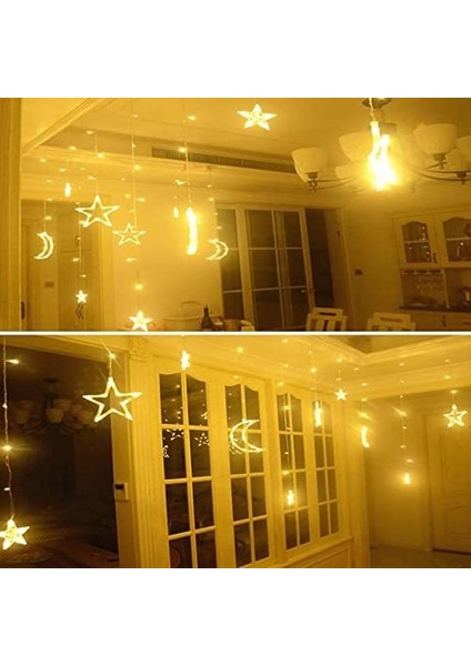 Perde LED Ay Yıldız Dekorlu fiyatları
