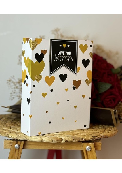 Fotoğraf Albümü 10 x 15 cm 200 Lük Renkli Love You Desenli Anı Albümü
