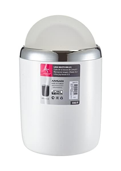 Lima Krom Dekorlu Çöp Kovası, Beyaz fiyatları