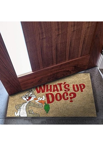 Tasarımlı Dekoratif Kapı Önü Paspas, Dış Mekan/ev Içi/banyo/mutfak/yatak Odası/giriş Paspasları (Whats Up Doc, 40 x 60)