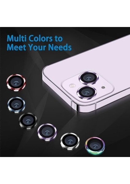 iPhone 14 iPhone 14 Plus İçin Kamera Lens Koruyucu Kamera Koruyucu Ultra Ince Yüksek Kaliteli Cam Lens Mercek Koruyucu Mavi