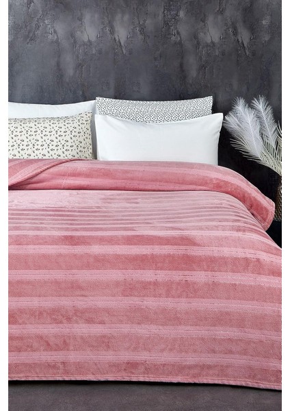 Supersoft Yumuşak Çift Kişilik Battaniye 180 x 230 cm Pudra