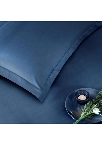 Pamuk Saten Basic Nevresim Takımı Lacivert Çift Kişilik